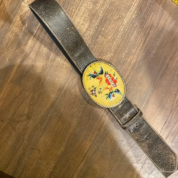 D. L. Rhein circle design leather belt D. L. Rhein | eBay main image 2